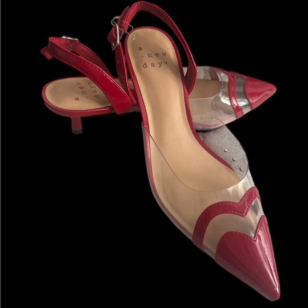 A New Day Red Stiletto Heels available sizes (6 1/2)(7)(8 1/2)